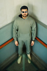 Men’s cgreen solid fleece co-ord set