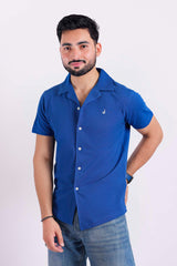 Royalblue button polo shirt