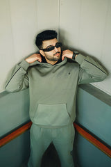 Men’s cgreen solid fleece co-ord set