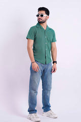 Greenish button polo shirt