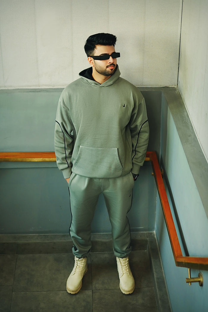 Men’s cgreen solid fleece co-ord set