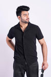 Blackish button polo shirt