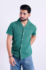 Greenish button polo shirt